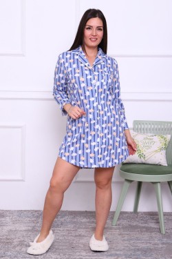 Платье-рубашка женское ПД-007В - голубой (Нл)