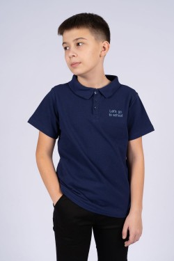Джемпер с коротким рукавом для мальчика 62259 - темно-синий (Нл)