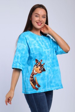 футболка женская 74262 - батик бирюза (Нл)